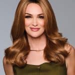 Long wavy auburn wig for a natural, elegant look from Hidden Secrets Wigs.