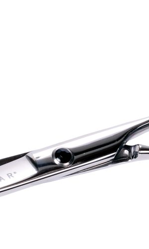 Professional wig cutting scissors with ergonomic handles and sharp blades.