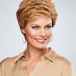 Short wavy blonde wig for women, natural look, Hidden Secrets Wigs.