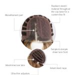 Detailed wig cap construction with stretch material and lace front for perfect fit.