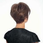 Short brown pixie wig styled for women, showcasing layered texture and natural look.