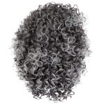 Curly gray and black wig with tight ringlet curls from Hidden Secrets Wigs.