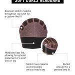 Soft Curls Headband with stretch material and adjustable button for perfect fit.