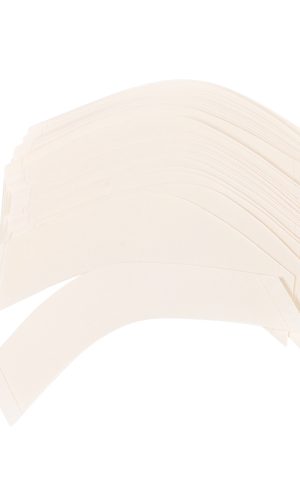 Contoured curved medical tape strips for wound care or medical use.