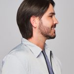 Men's wavy wig with natural hairline, perfect for stylish looks.