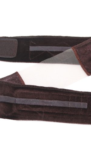 Black wig grip band with adjustable strap for secure fit.
