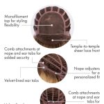 Detailed view of Jasmine wig cap with adjustable features and secure attachments.