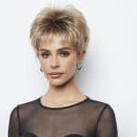 Short blonde textured wig for women from Hidden Secrets Wigs.
