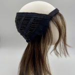 Long brown wig with a black halo cap for stylish hair looks.