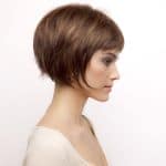 Stylish short brown wig with layered cut for a modern look.