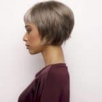 Short ash brown wig styled in a sleek, layered bob for a modern look.
