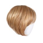 Blonde short bob wig with layered style on a white mannequin head.