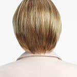 Short blonde wig with layered style for a classic, cool look.