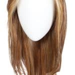 Blonde wig with layered style and natural highlights for dress rehearsal.