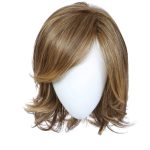 Blonde wavy wig displayed on a mannequin head for women.