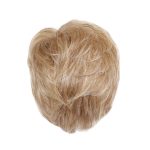 Blonde short wig with layered style and natural texture.