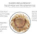 Sheer Indulgence wig topper with monofilament top and polyurethane front.