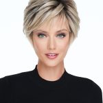 Elegant short blonde wig with layered texture for a natural look.