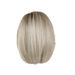 Blonde bob wig with straight hair and layered cut.