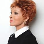 Stylish short red wig for women with textured layers and volume.
