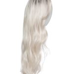 Blonde wavy wig displayed on a mannequin head for Hidden Secrets Wigs.