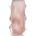 Long pink wavy wig with subtle blonde highlights from Hidden Secrets Wigs.