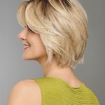 Blonde short wig styled for women, showcasing natural volume and texture.