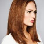 Red hair wig with straight style for special effects and costume looks.