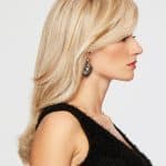 Blonde wig styled for women, showcasing natural volume and shine.