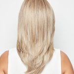Blonde women's wig with layered style for natural look.