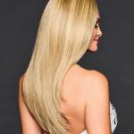 Blonde long straight wig for women, perfect for special occasions or everyday wear.