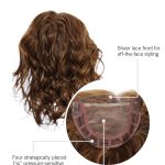 Wavy 14-inch wig with lace front and monofilament base for natural styling.