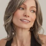 Elegant gray bob wig from Hidden Secrets Wigs, perfect for a sophisticated look.