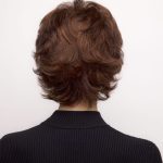 Wavy short auburn wig from Hidden Secrets Wigs, back view.
