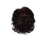 Curly brown wig for women, natural hair look, high-quality synthetic fibers.