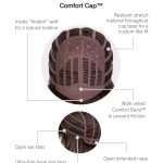 Comfort Cap for wigs with stretch material and open ear tabs.