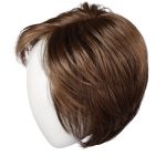 Brown short layered wig displayed on a mannequin head.