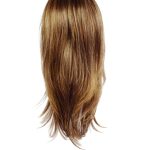 Long brown wig with natural waves, perfect for a flawless look.