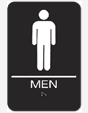 Accessible parking sign with wheelchair symbol and man figure.