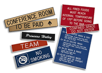 Collection of various facility and parking signs including no smoking and conference room signs.