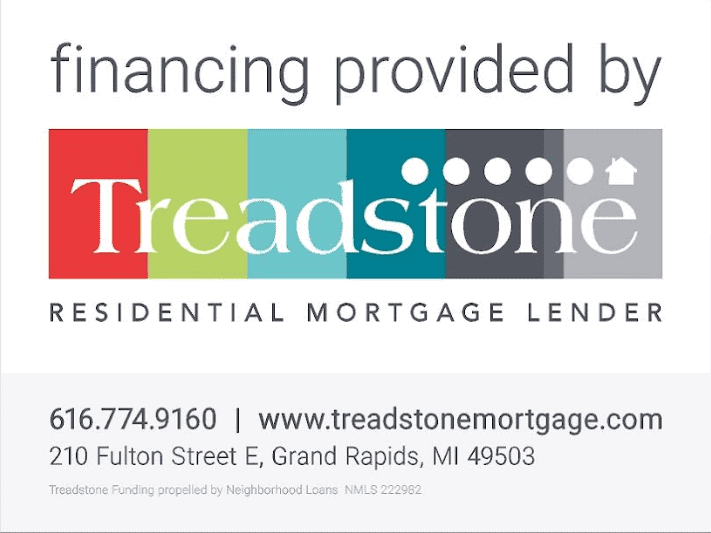 Treadstone Mortgage logo with colorful design and contact details.