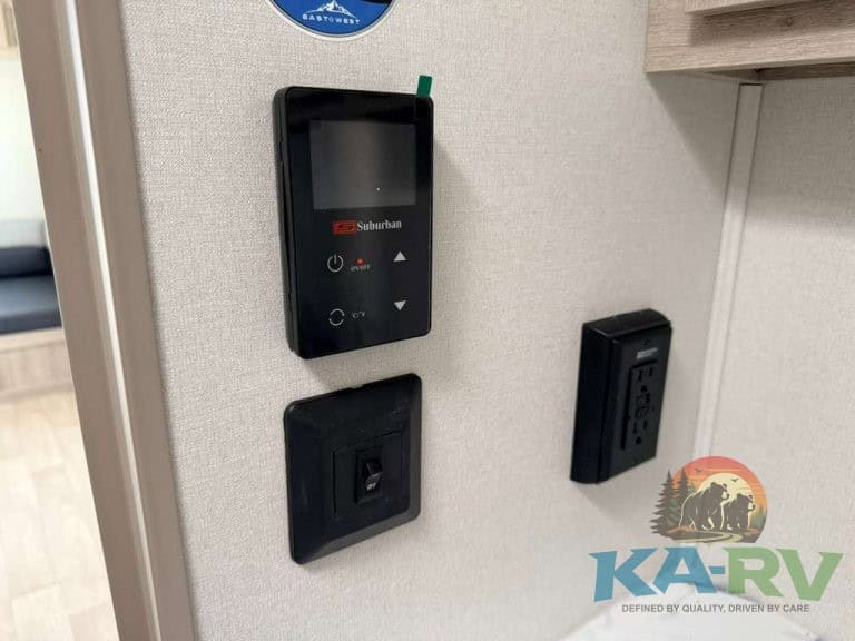 RV service panel with Suburban control system and wiring for 2026 Acclaim 2500RD.