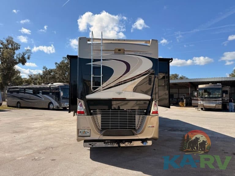 High-quality image of a 2018 Fleetwood Discovery 39F RV at Karv Repair.