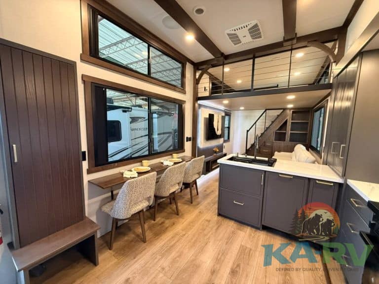 Modern interior of Cedar Creek Cottage 41 FWC with kitchen and dining area.