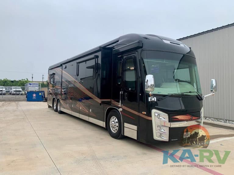 Luxury 2016 Entegra Cornerstone 45B motorhome parked outside.