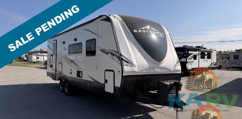Travel trailer for sale at Karv Repair, RV dealership in good condition.