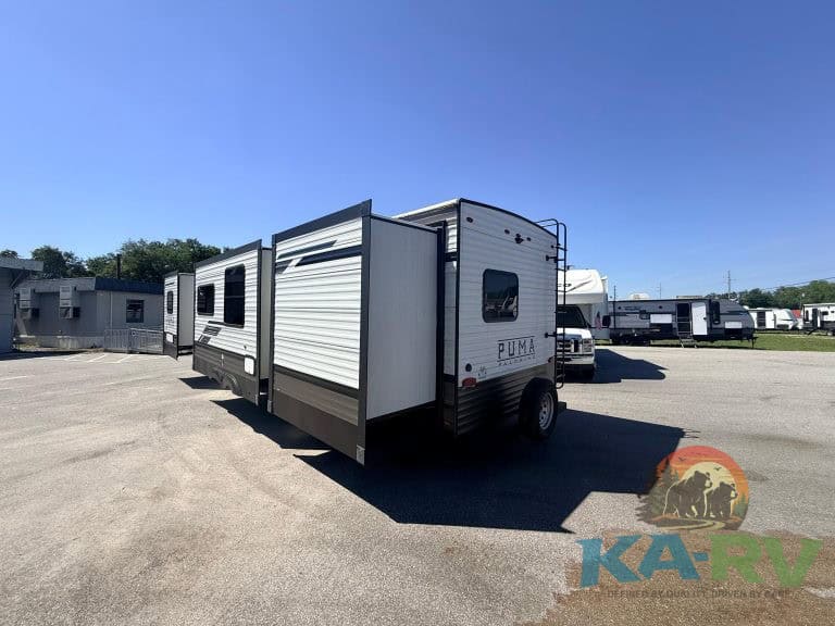 Optima RV trailer parked at KA RV Repair, specializing in RV maintenance and repairs for optimal per.