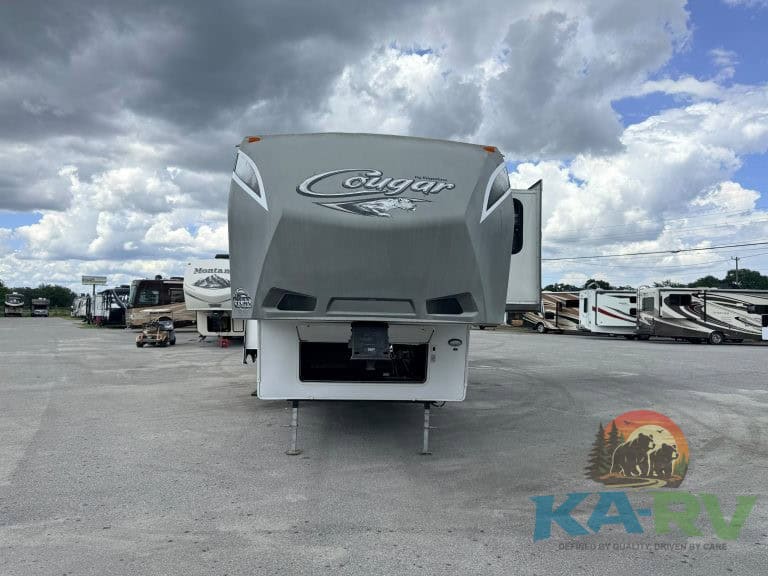 Cougar RV trailer with modern design and durable build for optimal camping experience.