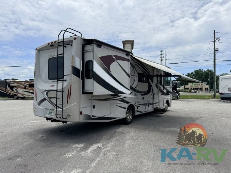 Spacious RV featuring modern amenities, ideal for travel and camping enthusiasts seeking comfort and.