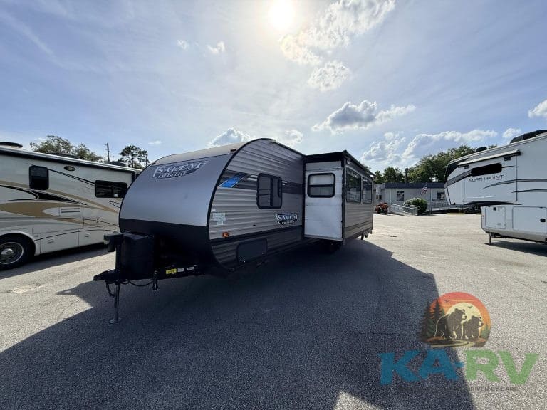 Portable travel trailer for camping and outdoor adventures.